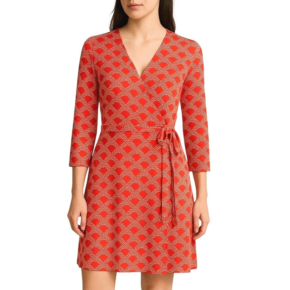 Stitch Fix 41 HAWTHORN Size Medium Renesme Geometric V-Neck Faux Wrap Dress